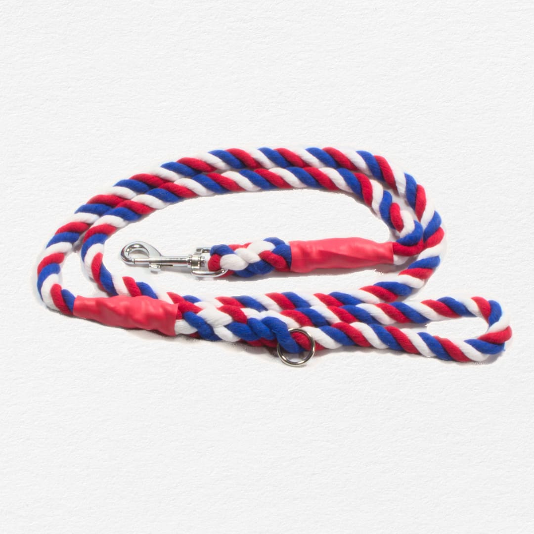 5ft Patriotic Cotton Rope Dog Leash