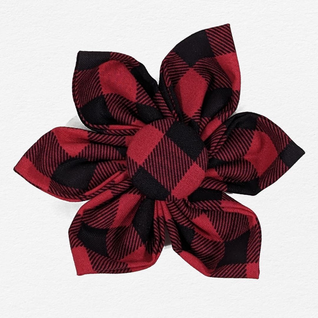 Buffalo Plaid Dog Flower Collar