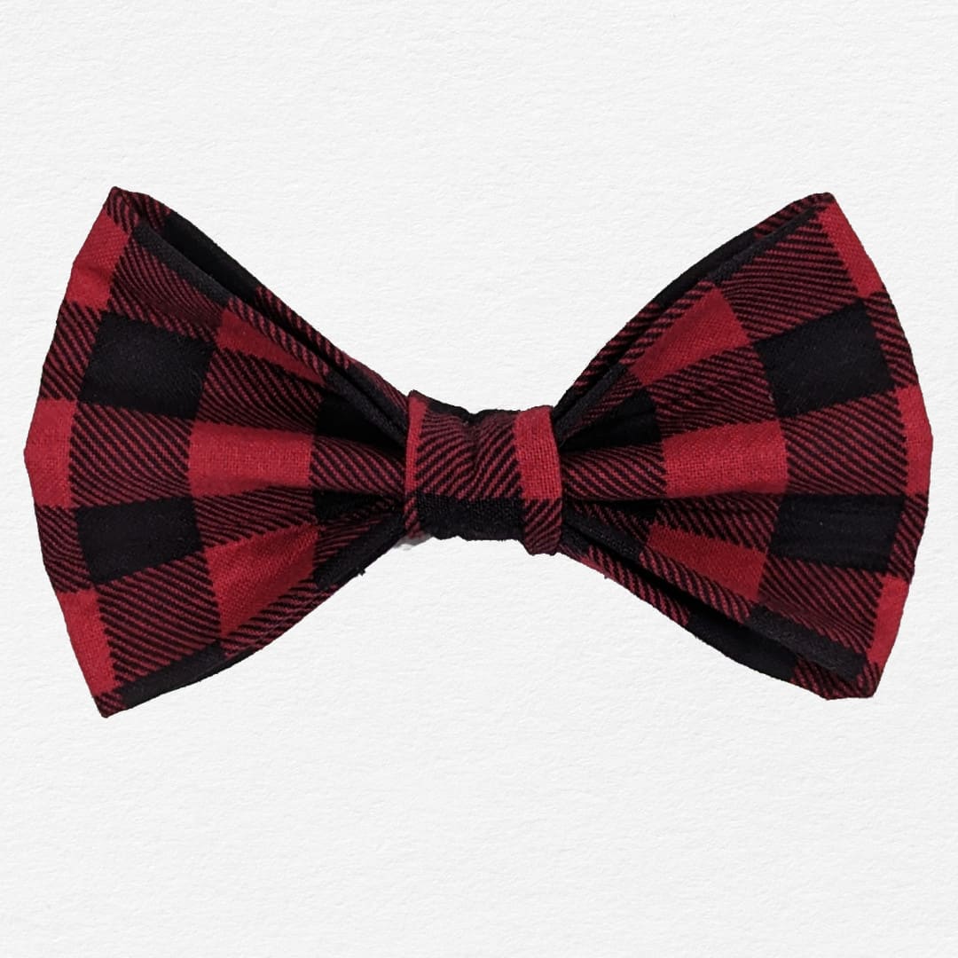 Buffalo Plaid Dog Bow Tie Collar