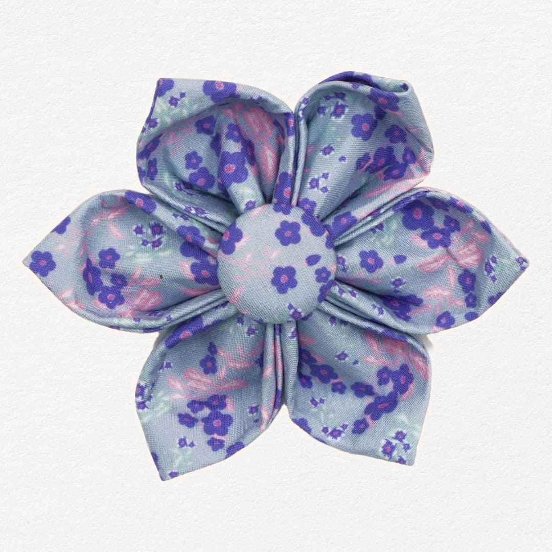 Cerulean Violets Dog Flower Collar
