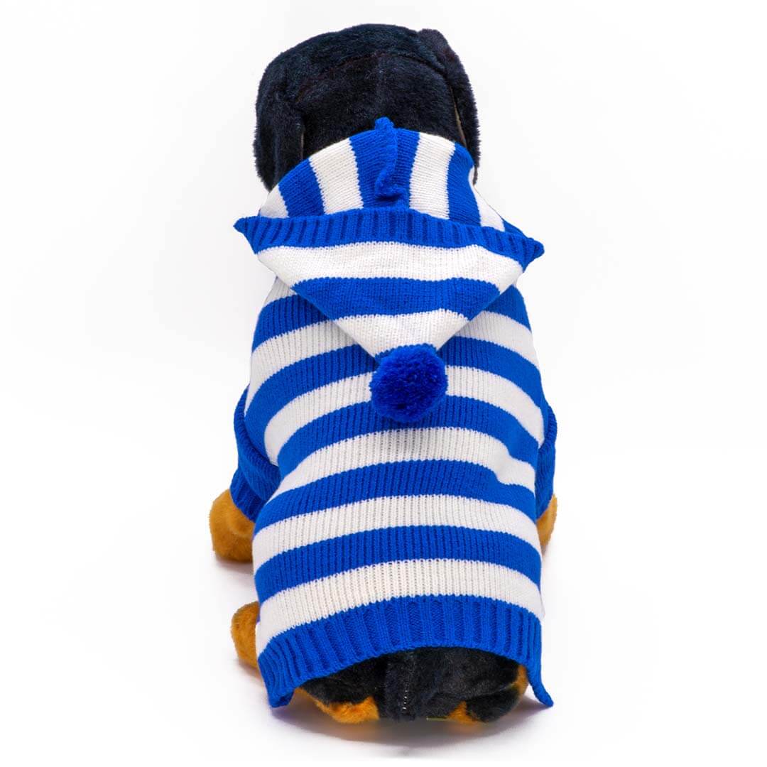 Guinevere Blue and White Stripe Dog Sweater