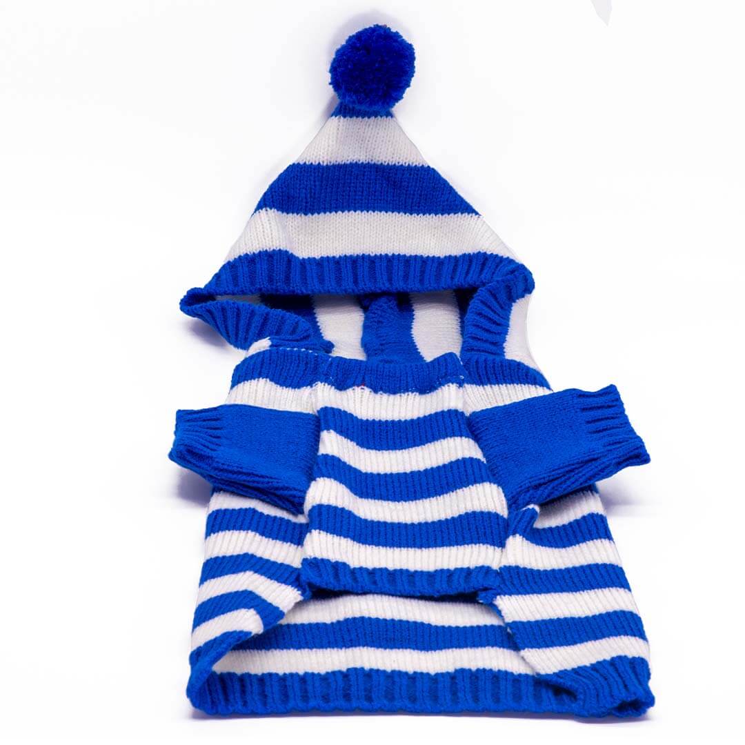 Guinevere Blue and White Stripe Dog Sweater