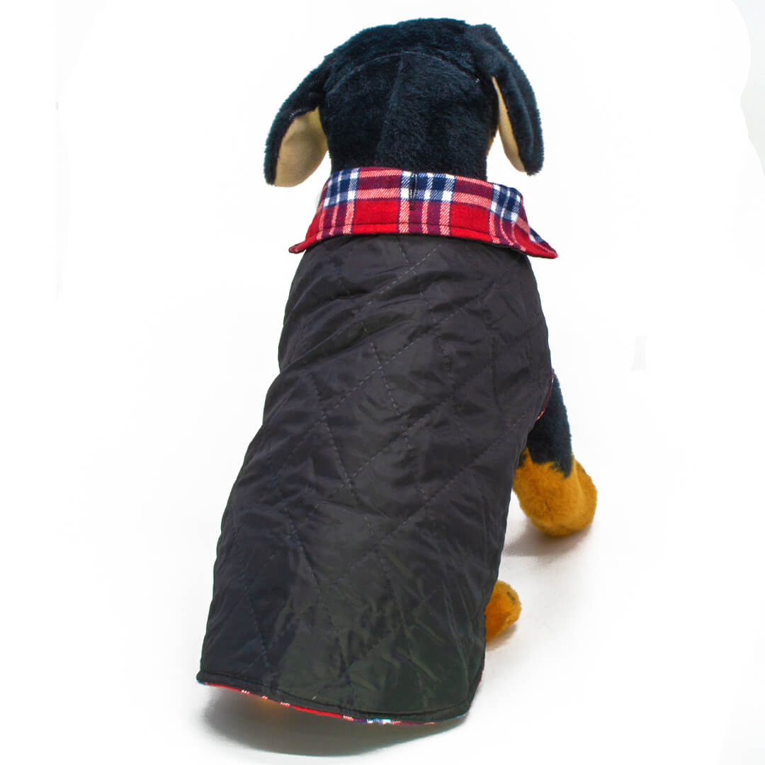 Guinevere Crimson Plaid Dog Coat