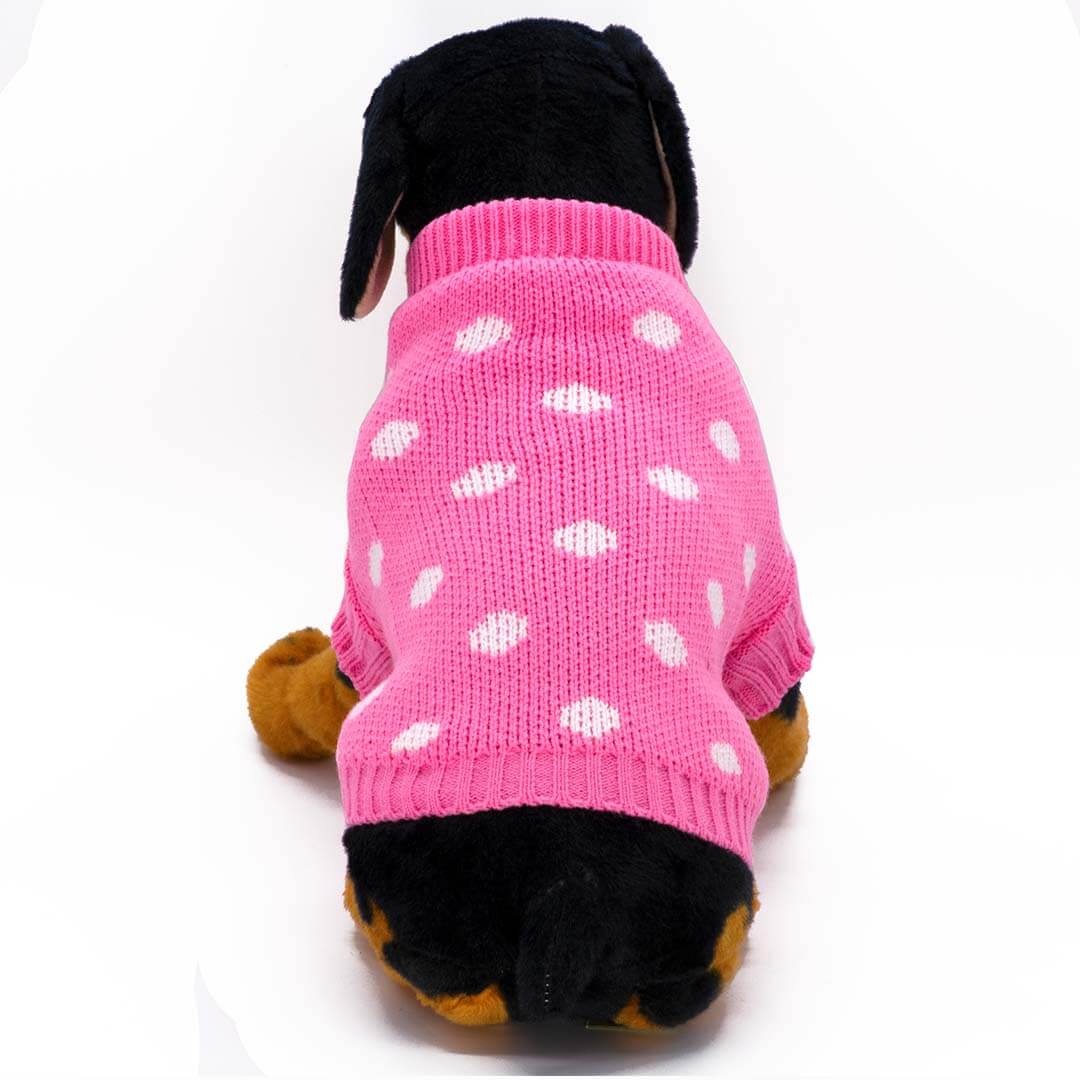 Guinevere Pink Polka Dot Dog Sweater
