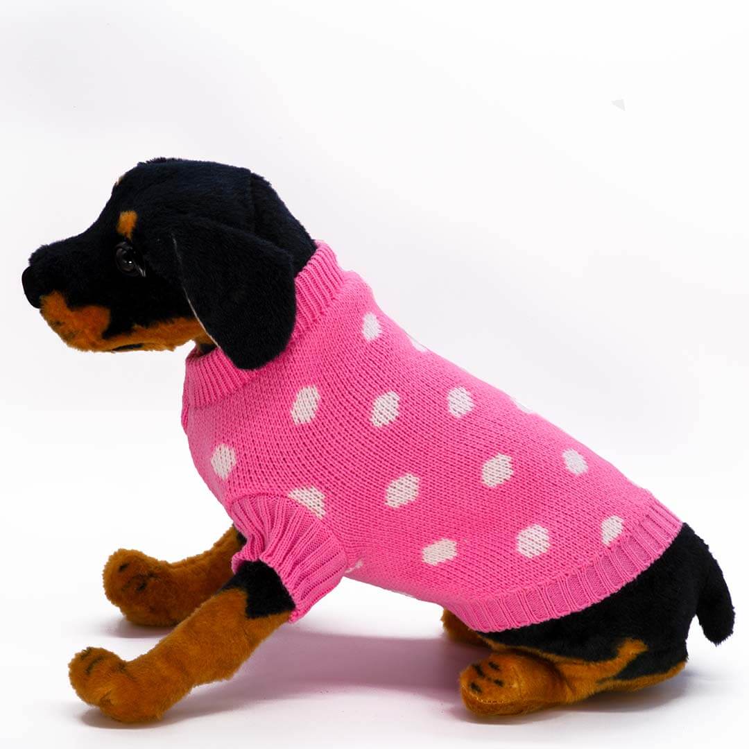 Guinevere Pink Polka Dot Dog Sweater