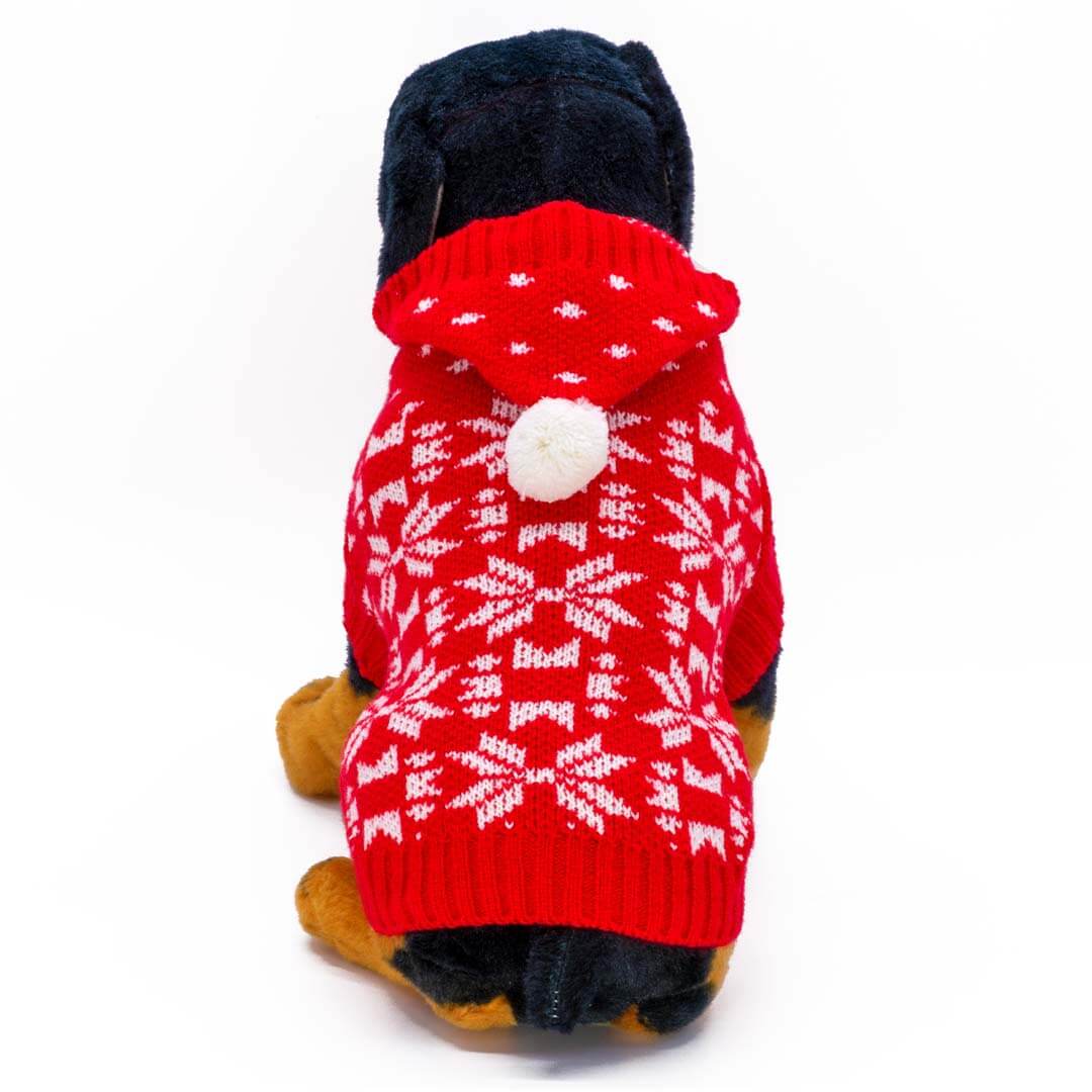 Guinevere Red Snowflake Dog Sweater