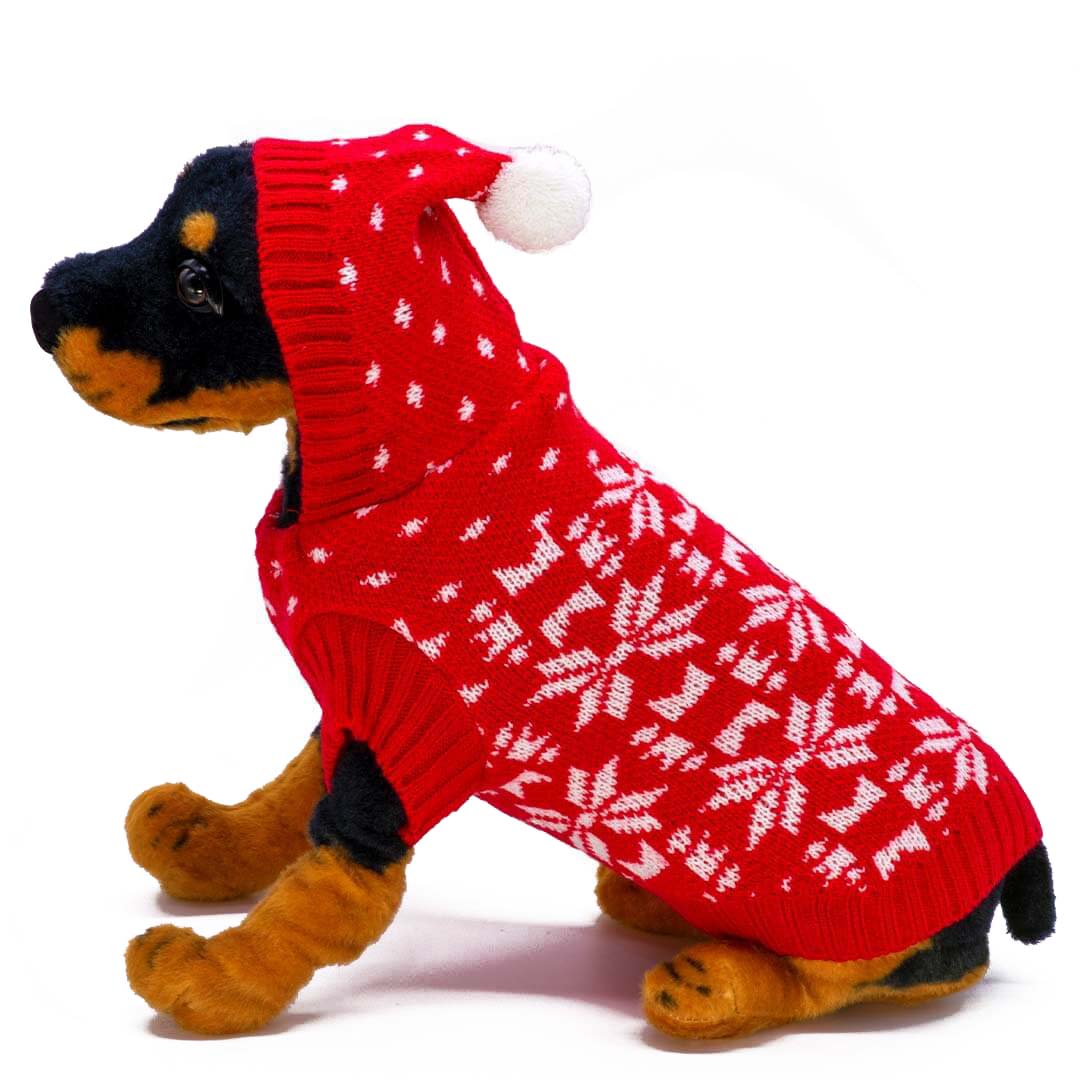 Guinevere Red Snowflake Dog Sweater