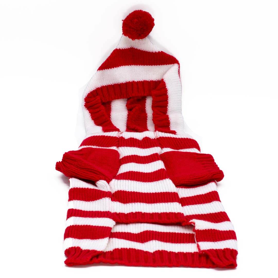 Guinevere Red and White Stripe Dog Sweater