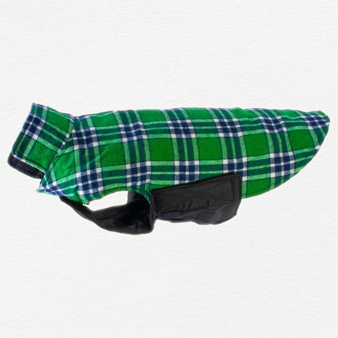 Guinevere Shamrock Plaid Dog Coat