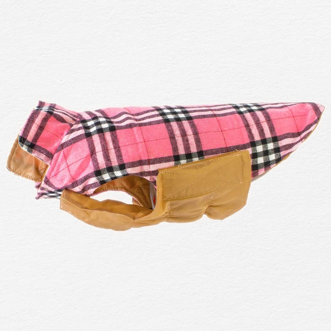 Guinevere Pink Plaid Dog Coat
