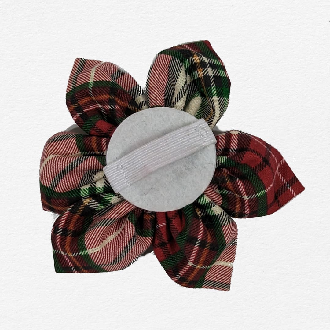 Holiday Plaid Dog Flower