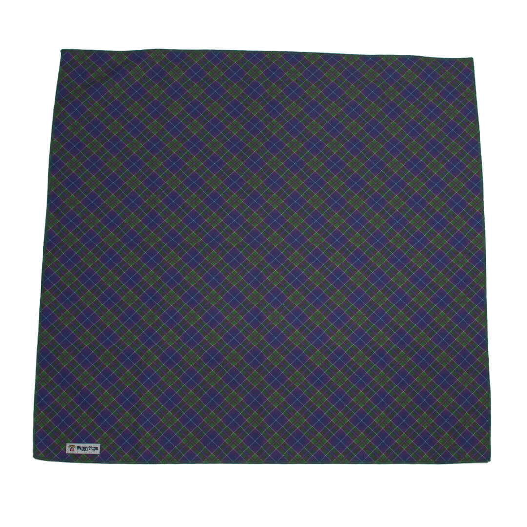 Peacock Plaid Dog Bandana - Waggy Pups
