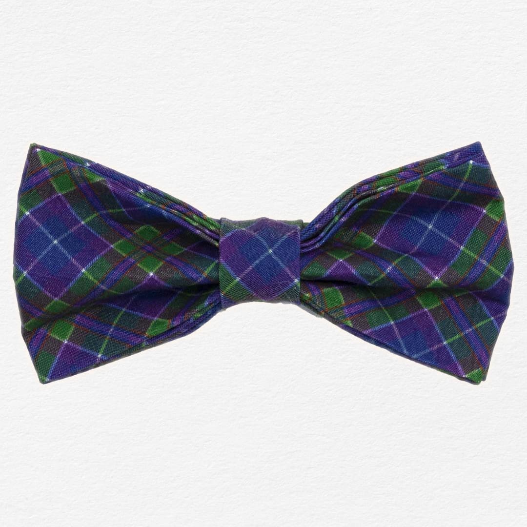 Peacock Plaid Dog Bow Tie Collar
