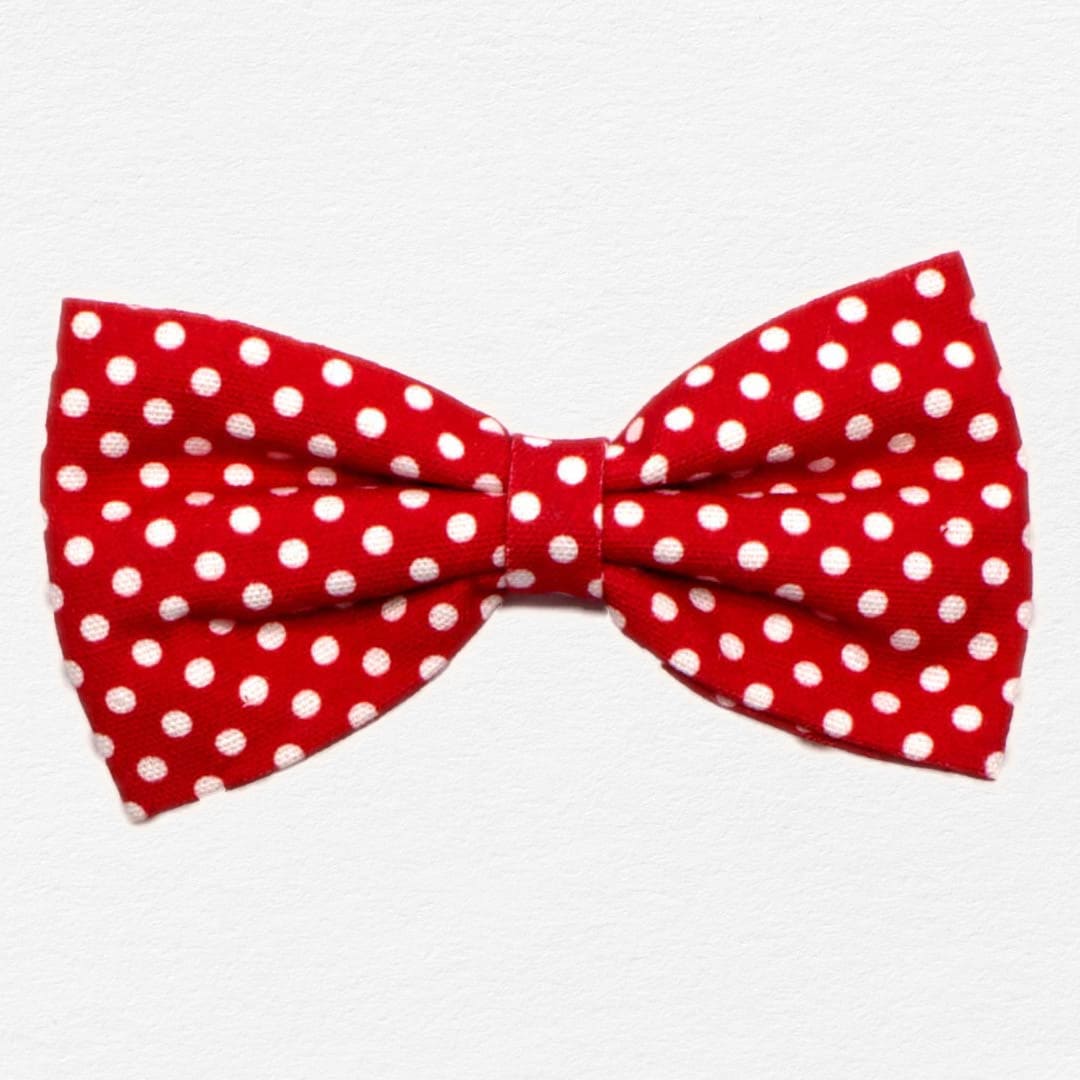 Ruby Polka Dot Dog Bow Tie Collar