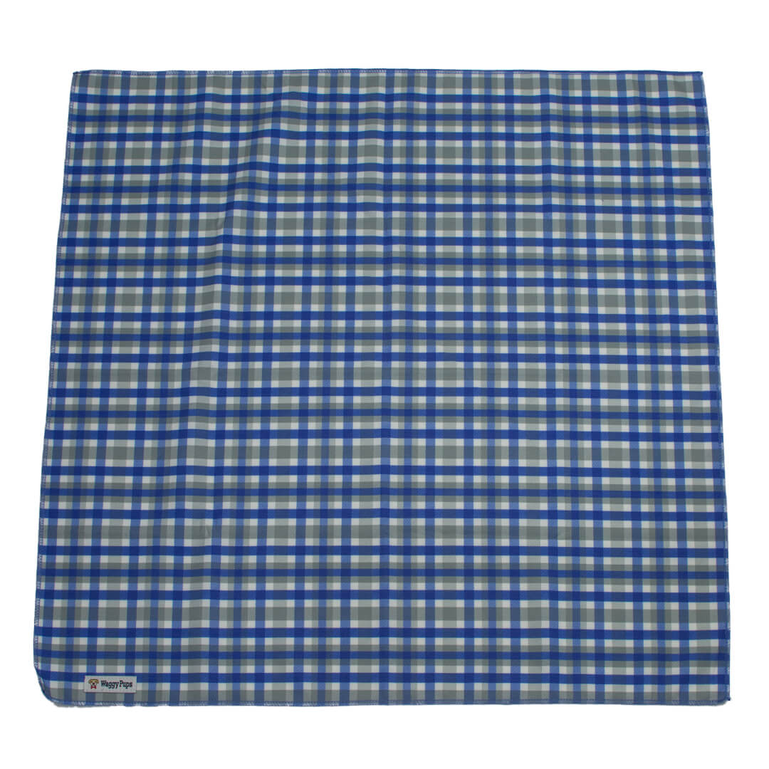 Sapphire Stone Plaid Dog Bandana - Waggy Pups