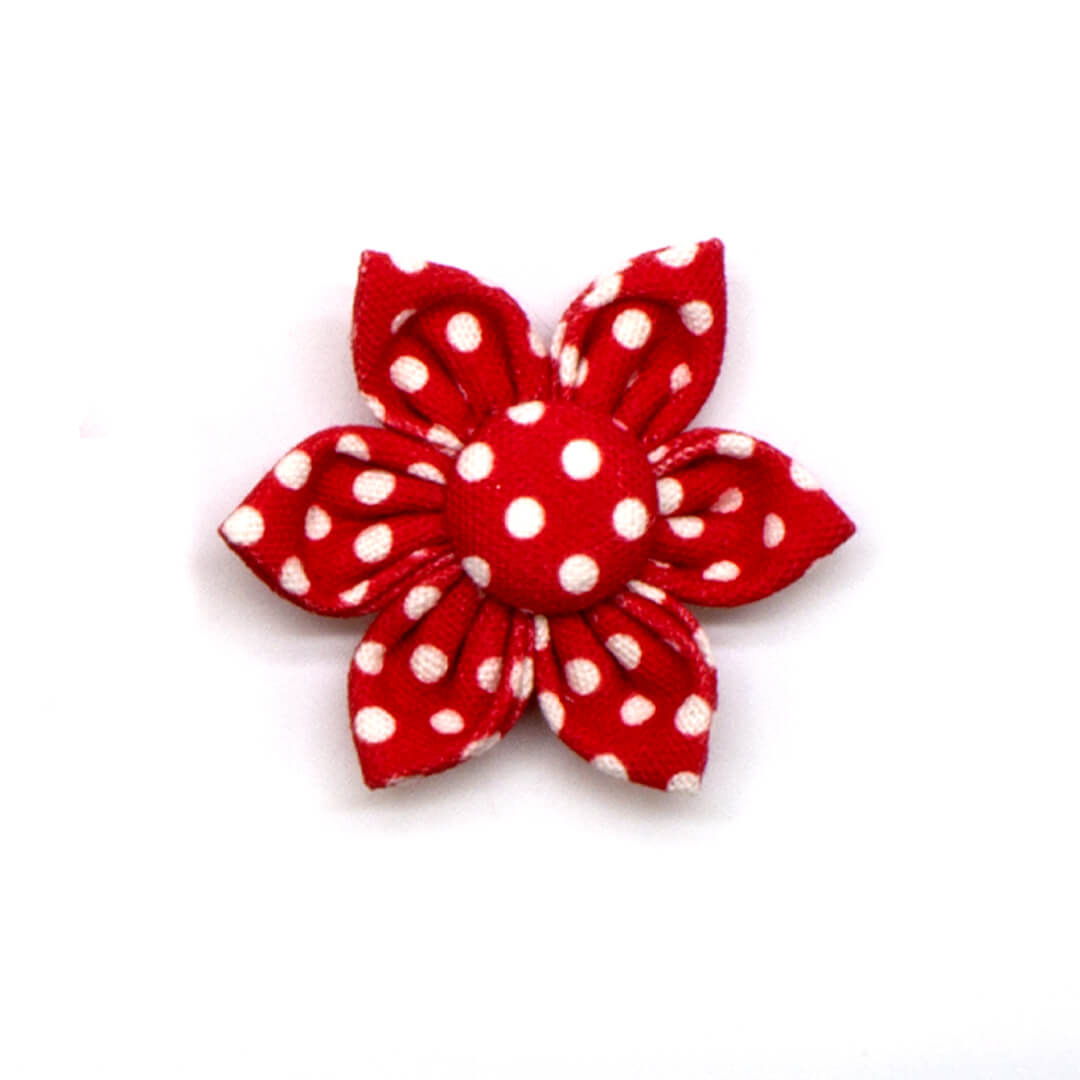 Ruby Polka Dot Dog Flower