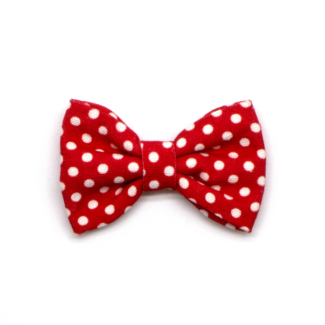 Ruby Polka Dot Dog Bow Tie