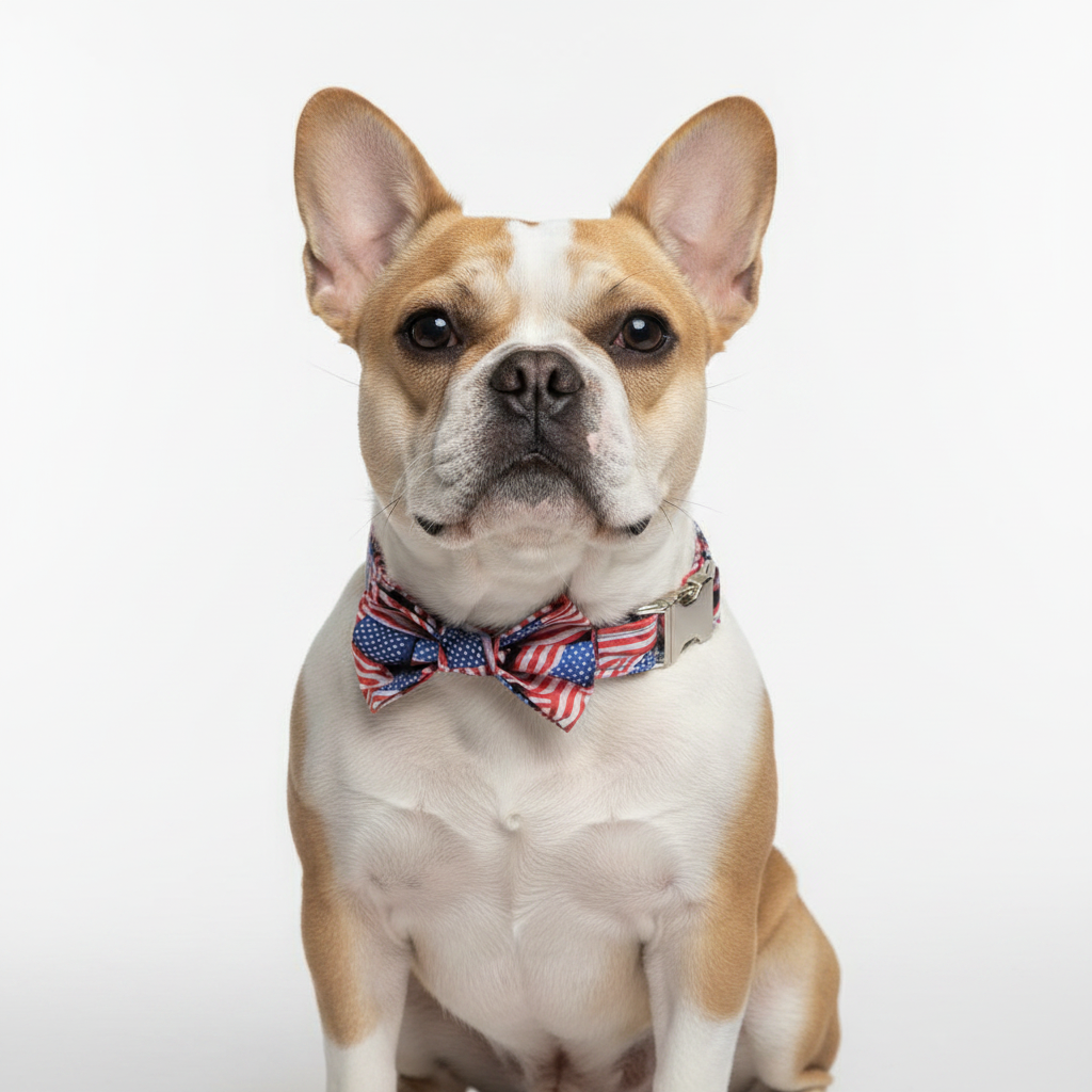 Patriotic Dog Bow Tie Collar