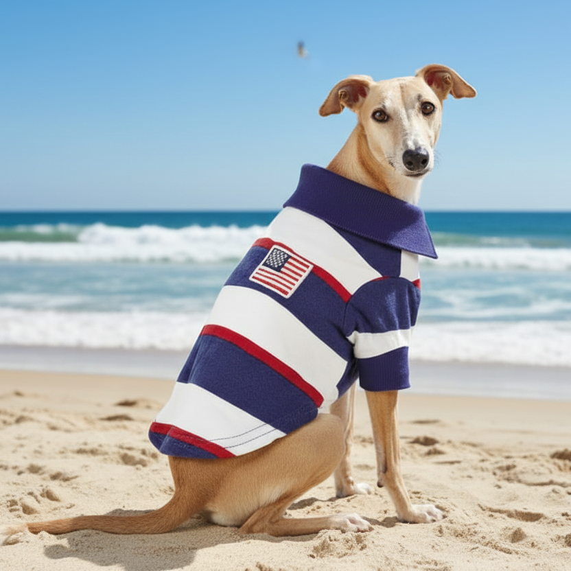 Patriotic Pooch Dog Polo Shirt