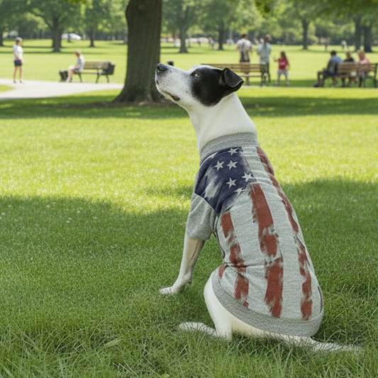 America's Pup Flag Print Dog T Shirt