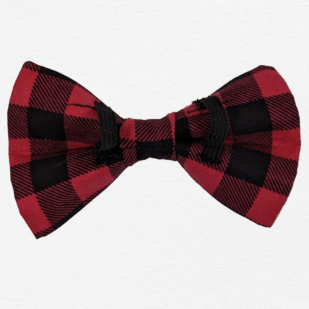 Buffalo plaid dog outlet bow tie