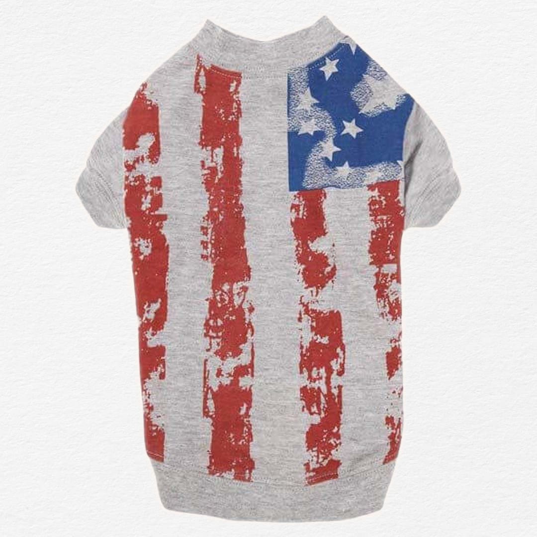 America's Pup Flag Print Dog T Shirt