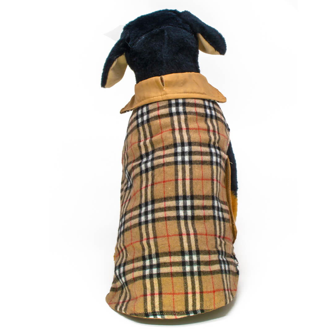 Guinevere Bisque Plaid Dog Coat