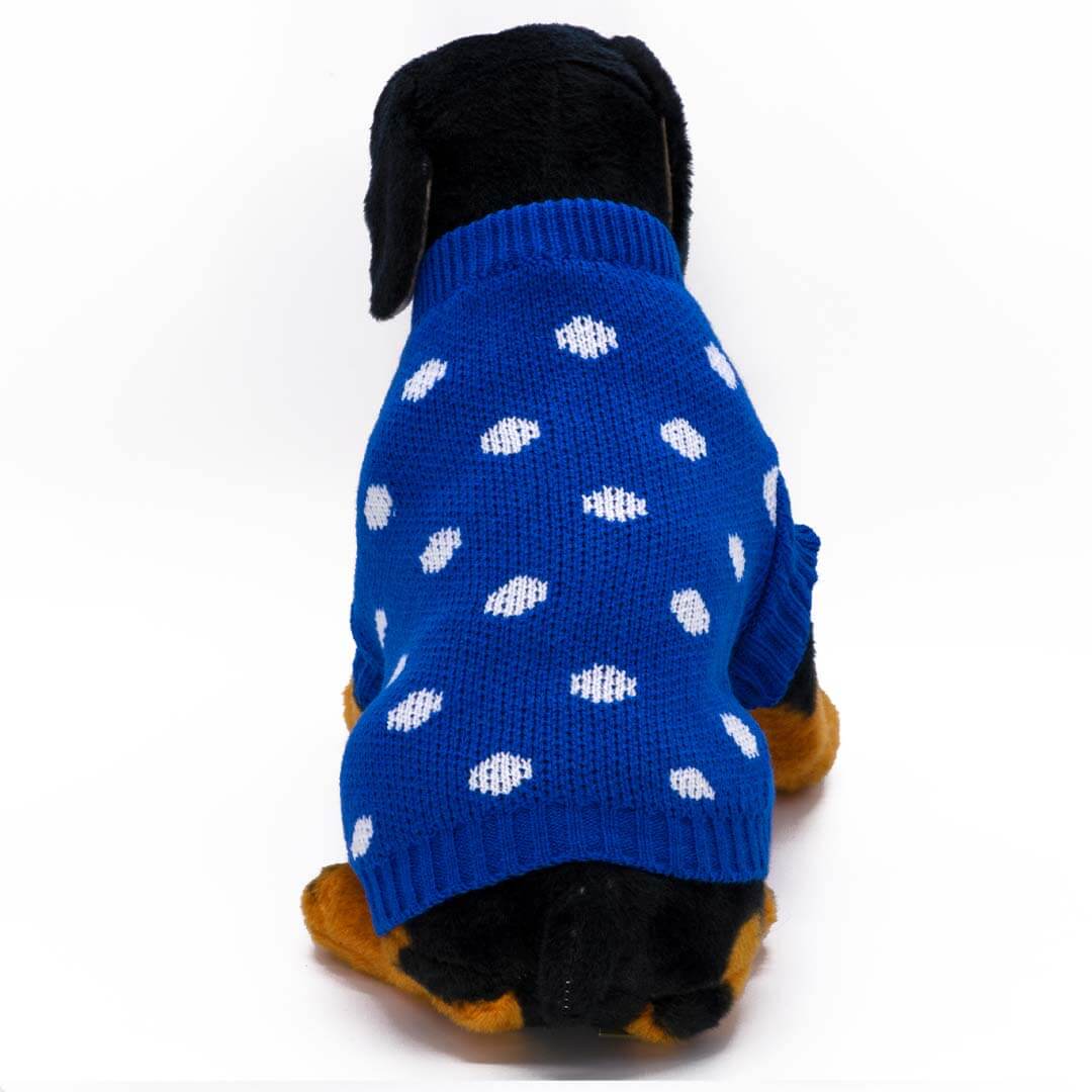 [GRAVER]★DOT DOG OVERFIT KNIT SWEATER GuinevereBluePolkaDotDogSweate