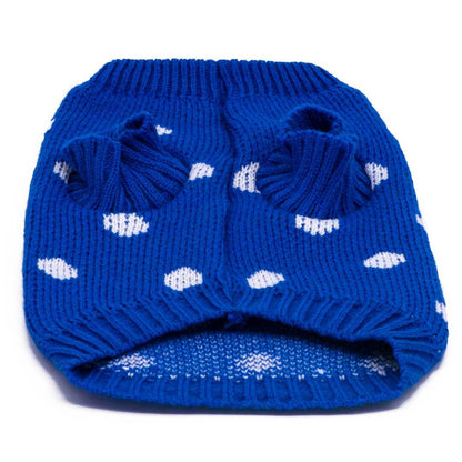 Guinevere Blue Polka Dot Dog Sweater
