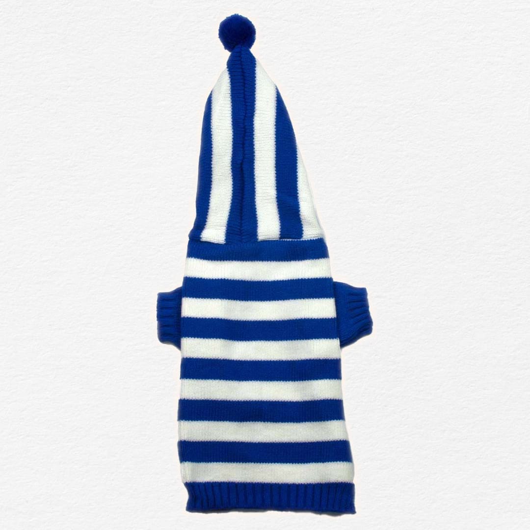 Guinevere Blue and White Stripe Dog Sweater