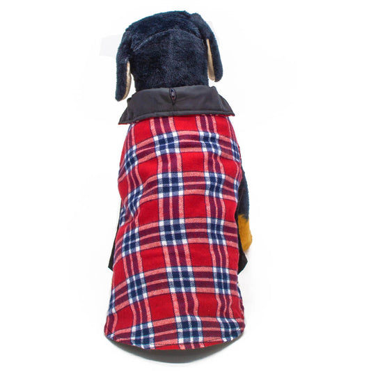 Guinevere Crimson Plaid Dog Coat