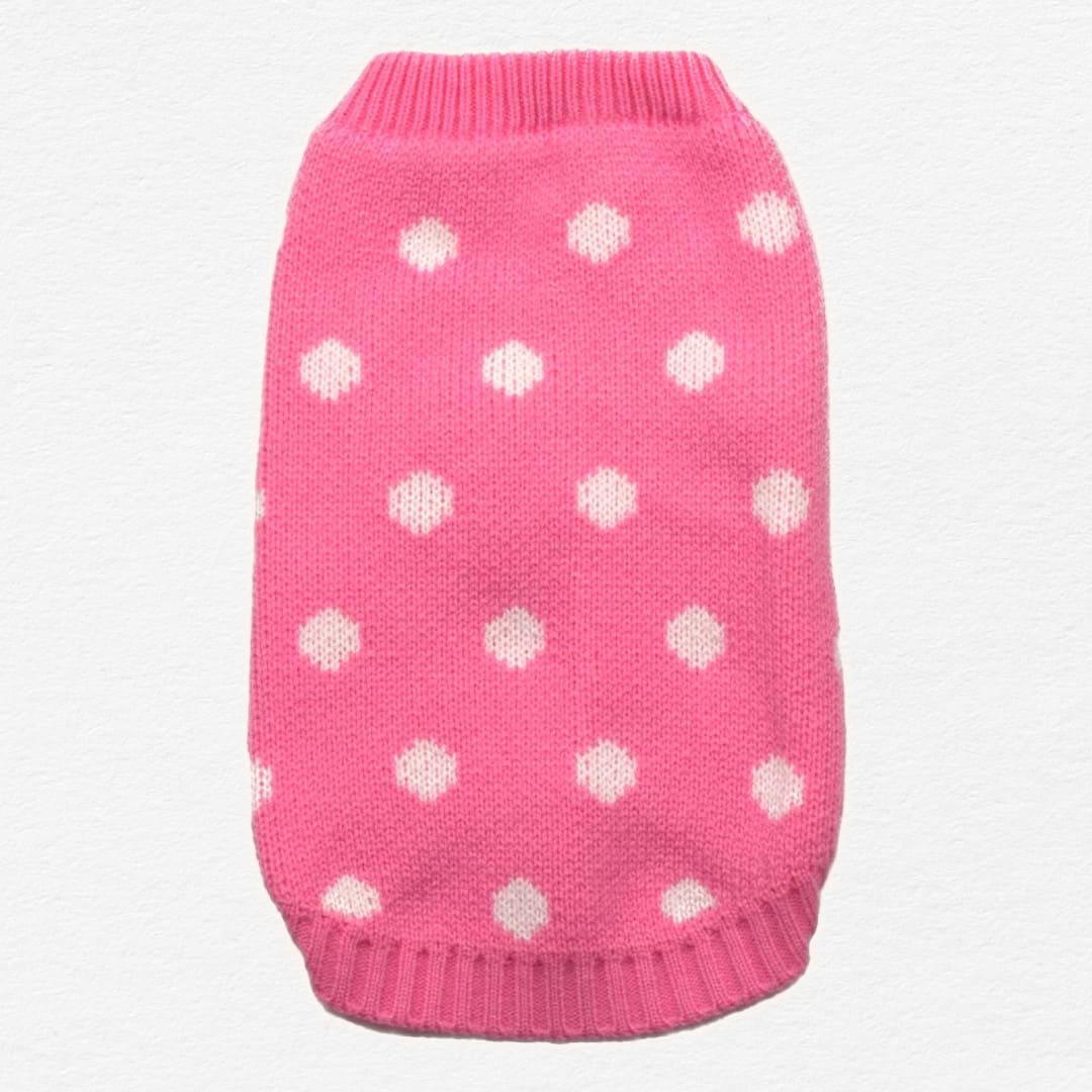 Guinevere Pink Polka Dot Dog Sweater