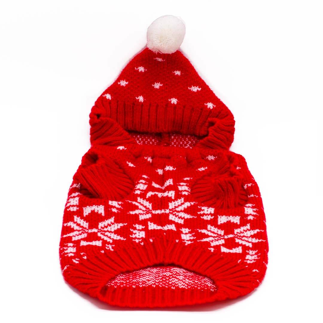 Guinevere Red Snowflake Dog Sweater
