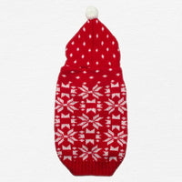 Thumbnail for Guinevere Red Snowflake Dog Sweater