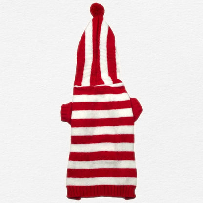 Guinevere Red and White Stripe Dog Sweater