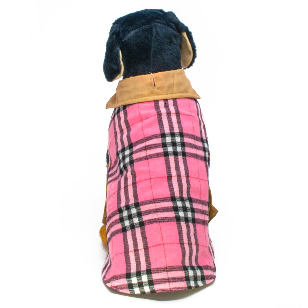 Guinevere Pink Plaid Dog Coat