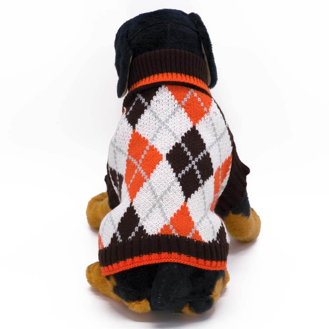 Guinevere Vintage Argyle Dog Sweater Waggy Pups