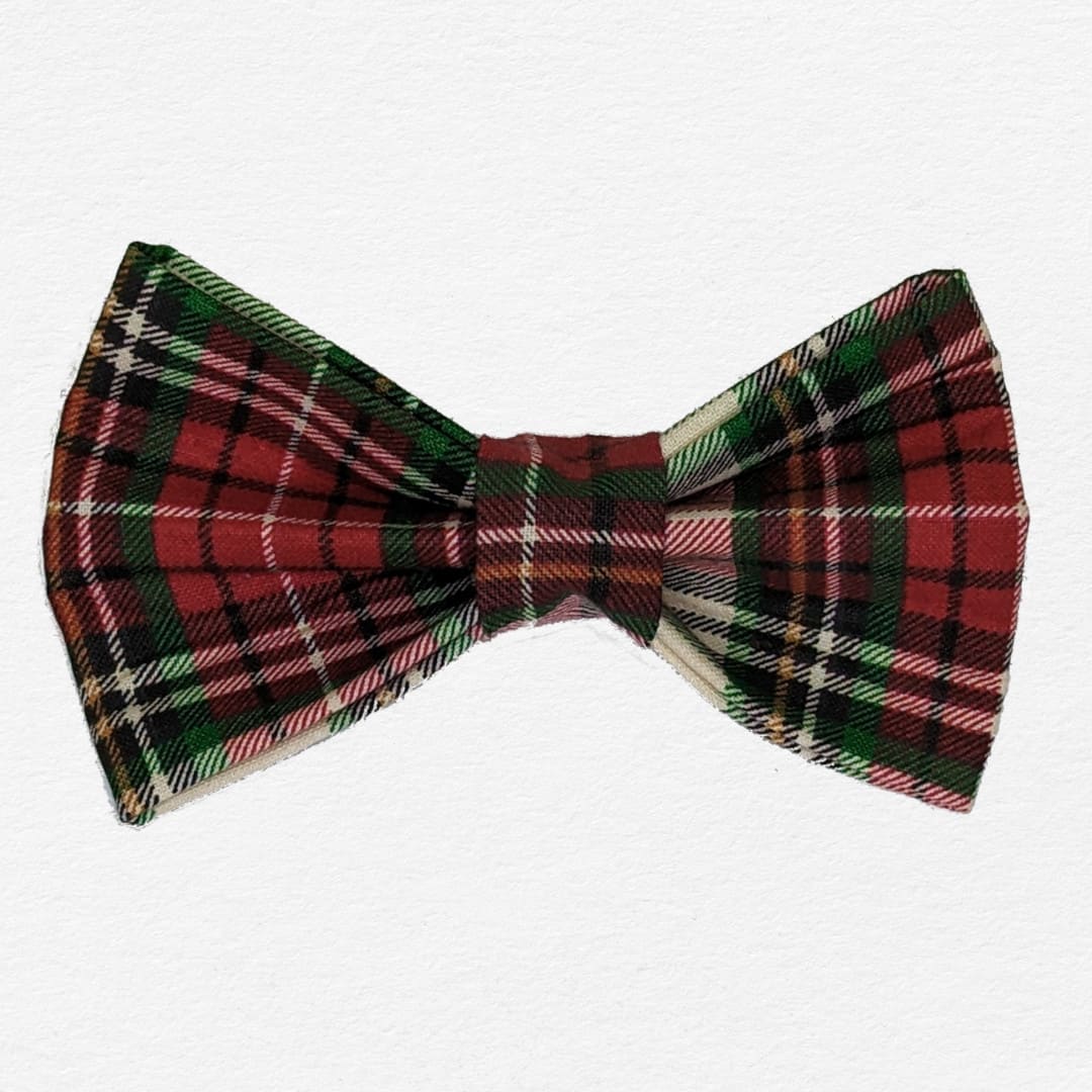 Holiday Plaid Dog Bow Tie