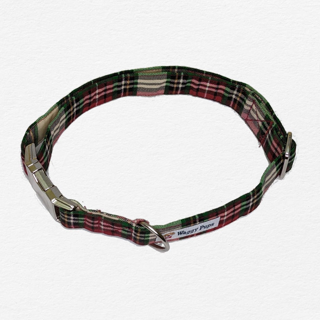 Holiday Plaid Dog Collar