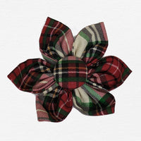 Thumbnail for Holiday Plaid Dog Flower Collar