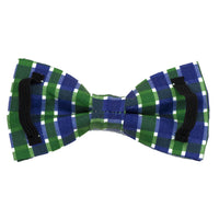 Thumbnail for Navy Emerald Plaid Dog Bow Tie - Waggy Pups