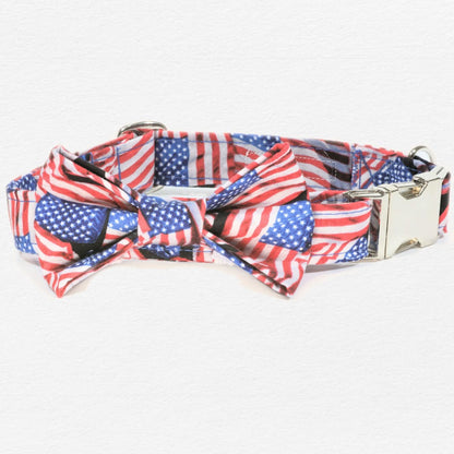 Patriotic Dog Bow Tie Collar