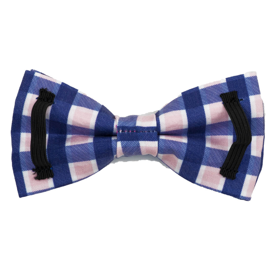 Pink Admiral Plaid Dog Bow Tie - Waggy Pups