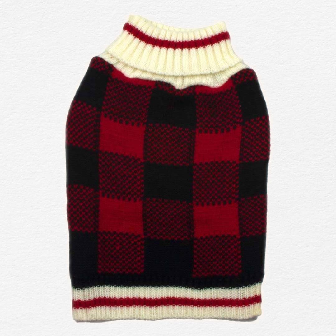 Red Plaid Dog Sweater
