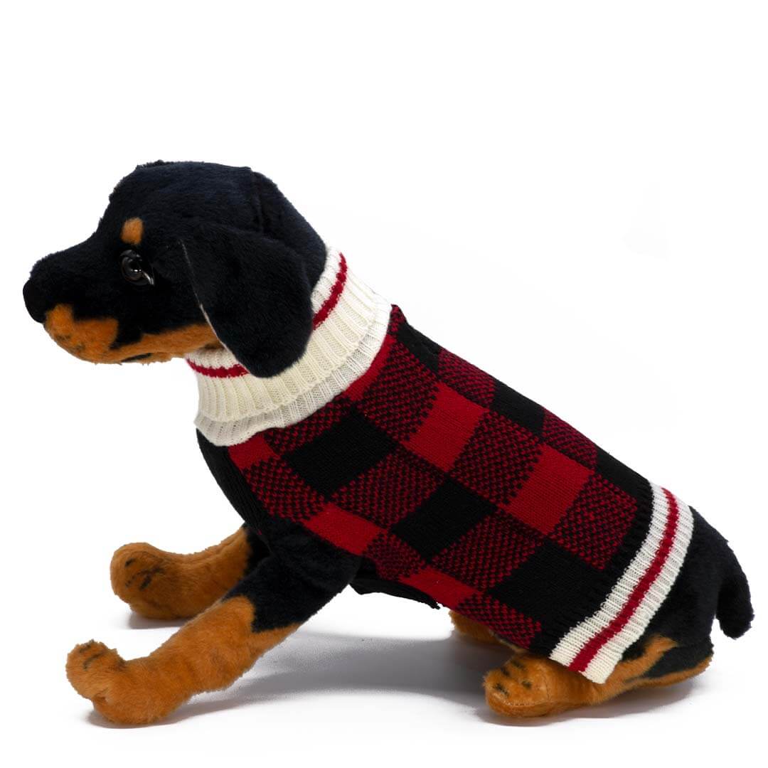 Red Plaid Dog Sweater