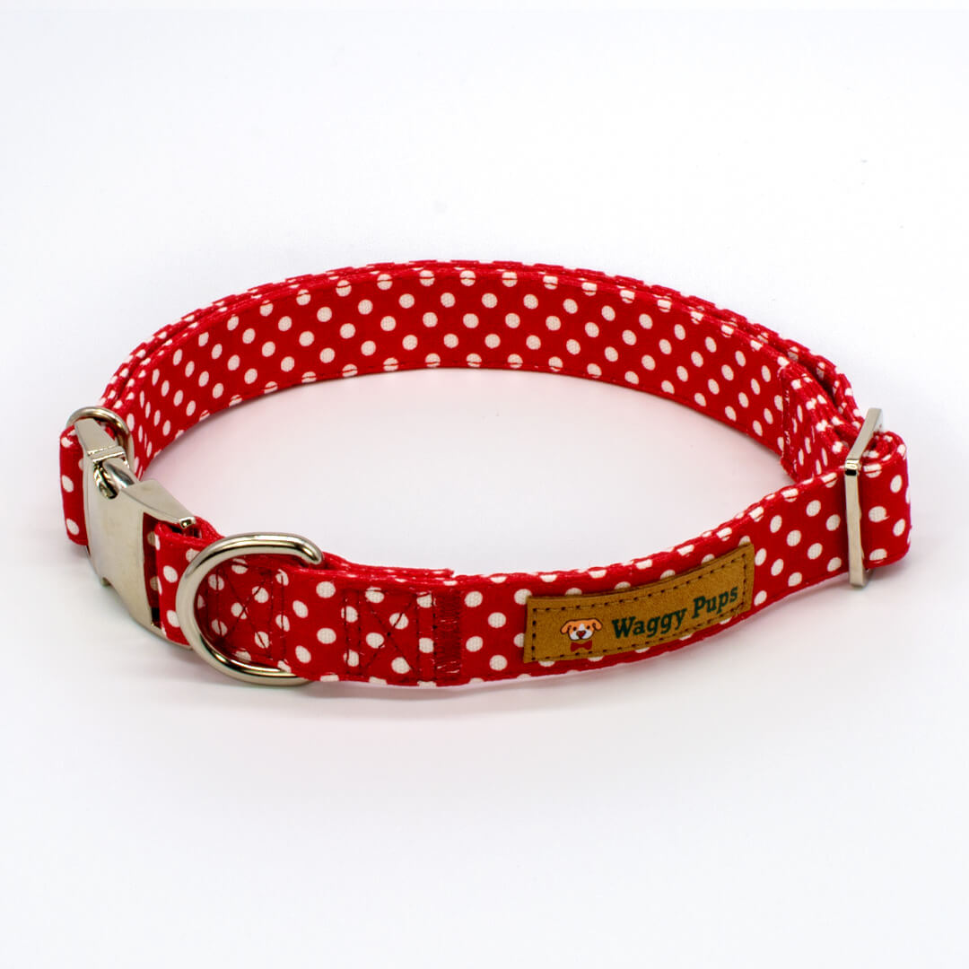 Ruby Polka Dot Dog Collar