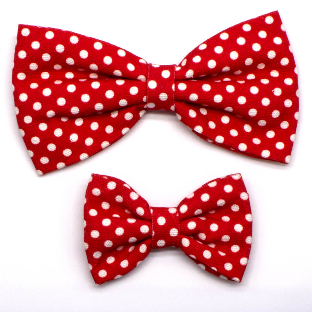 Ruby Polka Dot Dog Bow Tie