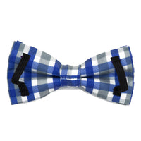 Thumbnail for Sapphire Stone Plaid Dog Bow Tie - Waggy Pups