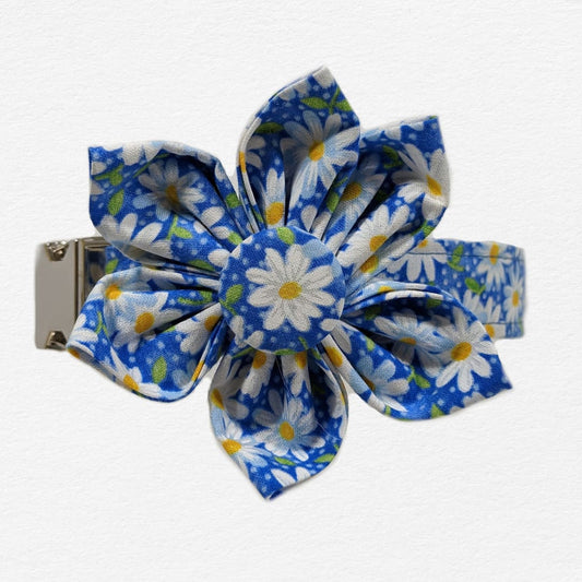 Sky Blue Daisy Dog Flower Collar