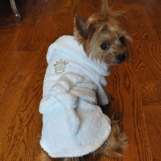 Gold Crown Cotton Dog Bathrobe - Waggy Pups